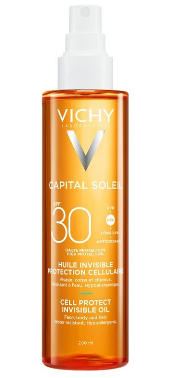 Vichy Capital Soleil Cell Protect SPF30 Olio Invisibile Viso Corpo Capelli 200 ml